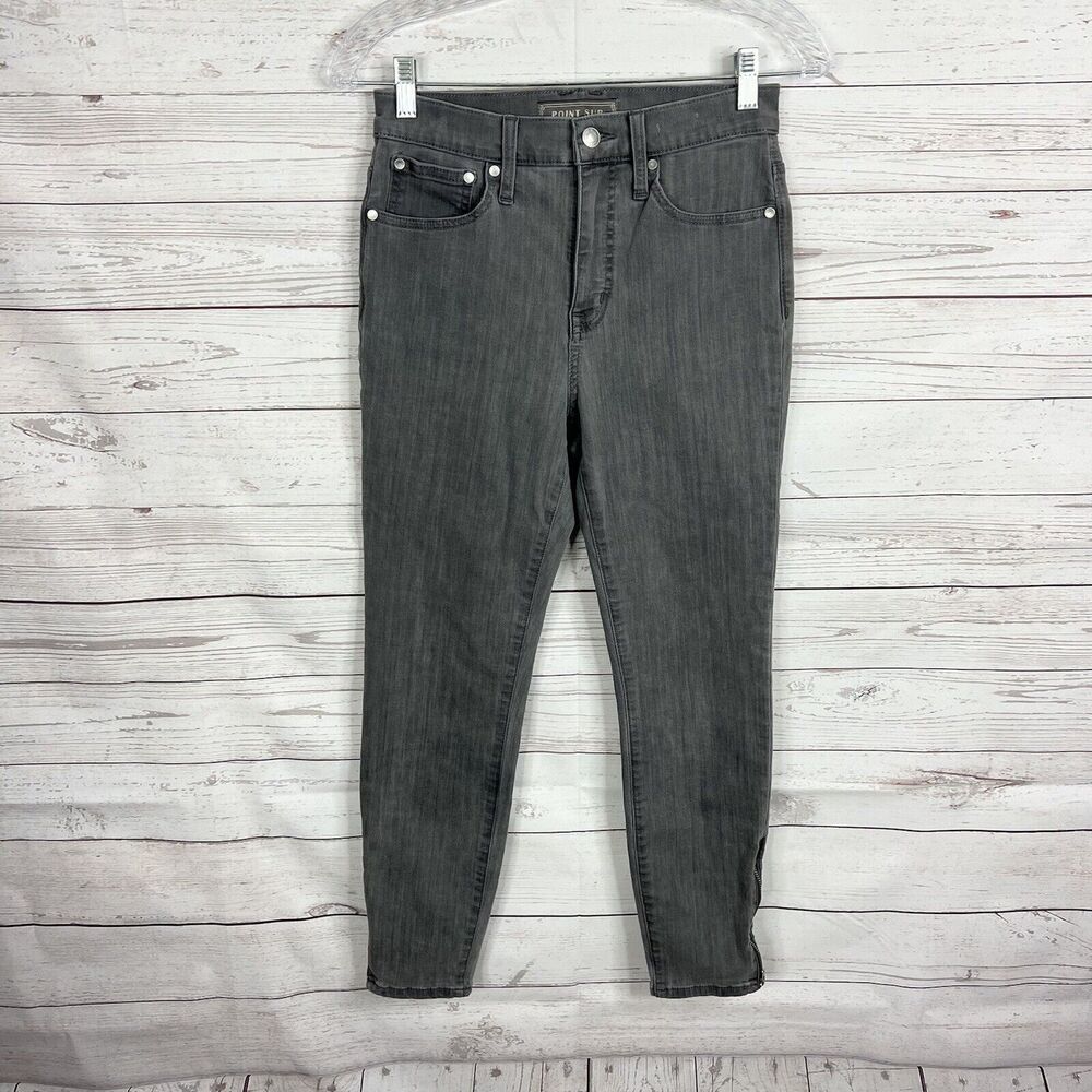 J. Crew Point Sur Hightower Skinny Jeans Size 26 Gray Ankle Zipper High Rise